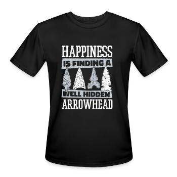 Happiness Is Finding A Hidden Arrowhead Arrowhead - Men's Moisture Wicking Performance T-Shirt - black - Front - Jackson (183cm)