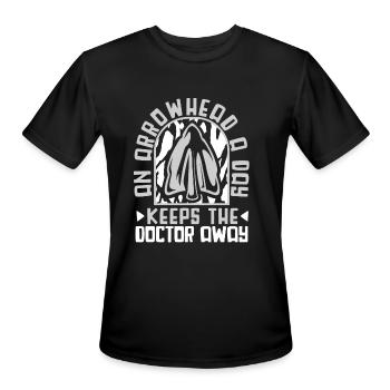 An Arrowhead A Day Artifact Rocks Flint Arrowhead - Men's Moisture Wicking Performance T-Shirt - black - Front - Jackson (183cm)
