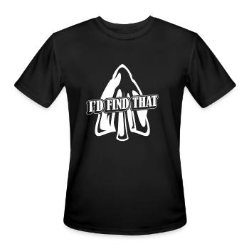 I'd Find That Artifact Rocks Flint Arrowhead - Men's Moisture Wicking Performance T-Shirt - black - Front - Jackson (183cm)