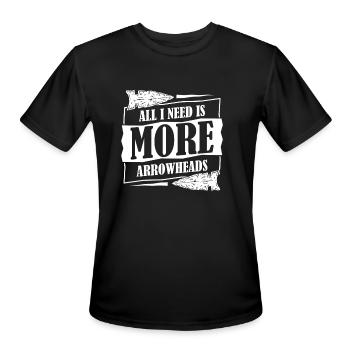 All I Need Is More Arrowheads Rocks Arrowhead - Men's Moisture Wicking Performance T-Shirt - black - Front - Jackson (183cm)