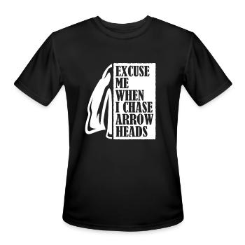 Excuse Me When I Chase Arrowheads Flint Arrowhead - Men's Moisture Wicking Performance T-Shirt - black - Front - Jackson (183cm)