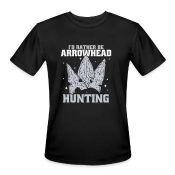 I'd Rather Be Arrowhead Hunting Rocks Arrowhead - Men's Moisture Wicking Performance T-Shirt - black - Front - Jackson (183cm)