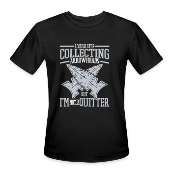 I'm Not A Quitter Flint Artifact Rocks Arrowhead - Men's Moisture Wicking Performance T-Shirt - black - Front - Jackson (183cm)