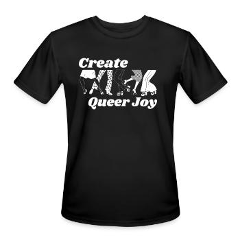 Create Queer Joy Vintage Dancing Queer Pride Month - Men's Moisture Wicking Performance T-Shirt - black - Front - Jackson (183cm)