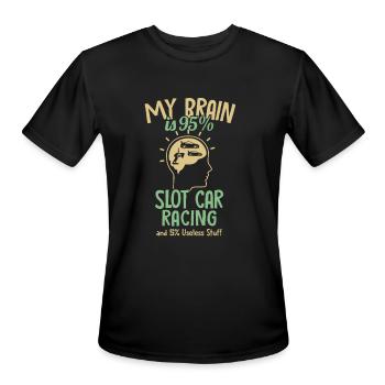 My Brain is 95% Slot Car RC Car Mini Car Slot - Men's Moisture Wicking Performance T-Shirt - black - Front - Jackson (183cm)
