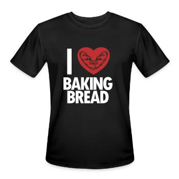 I love Baking Bread Bread Maker Bread Dough Bread - Men's Moisture Wicking Performance T-Shirt - black - Front - Jackson (183cm)