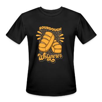 Sourdough Whisperer Bread Dough Bread Maker Bread - Men's Moisture Wicking Performance T-Shirt - black - Front - Jackson (183cm)