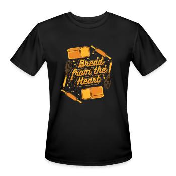 Bread From The Heart Bread Dough Bread Maker - Men's Moisture Wicking Performance T-Shirt - black - Front - Jackson (183cm)