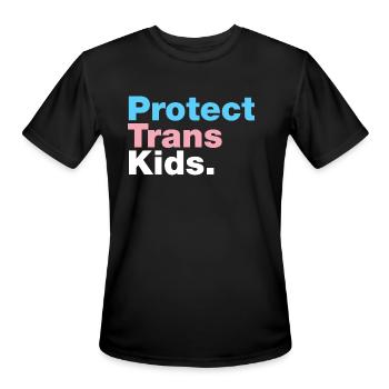 Protect Trans Kids - Men's Moisture Wicking Performance T-Shirt - black - Front - Jackson (183cm)