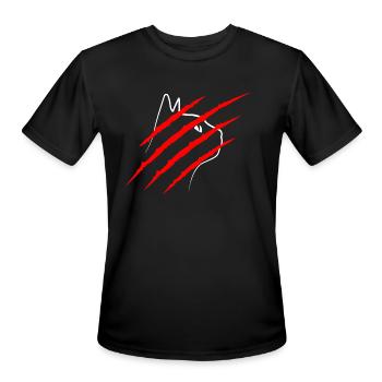 Scratch the Cat ! - Men's Moisture Wicking Performance T-Shirt - black - Front - Jackson (183cm)