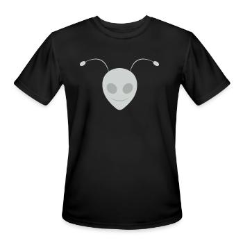 Alien Ant Face Design White Silver - Men's Moisture Wicking Performance T-Shirt - black - Front - Jackson (183cm)