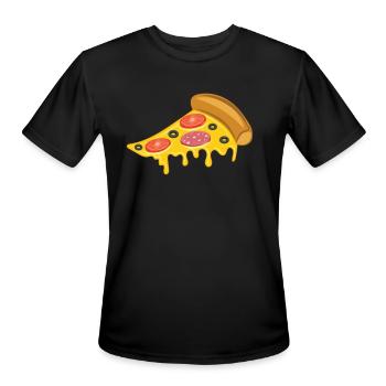 Italian Pizza - Men's Moisture Wicking Performance T-Shirt - black - Front - Jackson (183cm)