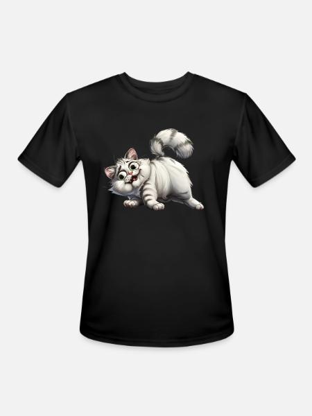 Funny Cat - Men's Moisture Wicking Performance T-Shirt - black