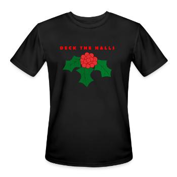 Deck The Halls With Boughs Of Holly - Men's Moisture Wicking Performance T-Shirt - black - Front - Jackson (183cm)