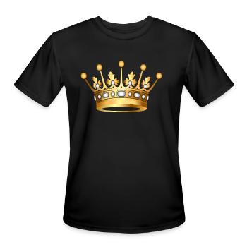 Monarch Gold crown pearl VIP jewels - Men's Moisture Wicking Performance T-Shirt - black - Front - Jackson (183cm)