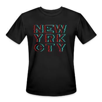 new yrk cty glitch writting - Men's Moisture Wicking Performance T-Shirt - black - Front - Jackson (183cm)