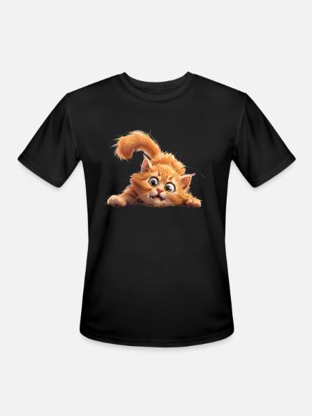 Funny Cat - Men's Moisture Wicking Performance T-Shirt - black