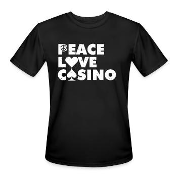 Peace Casino Hippie Las Vegas Roulette - Men's Moisture Wicking Performance T-Shirt - black - Front - Jackson (183cm)