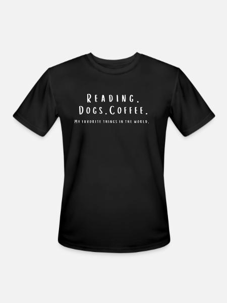 Reading Coffee And Dogs - Men's Moisture Wicking Performance T-Shirt - black