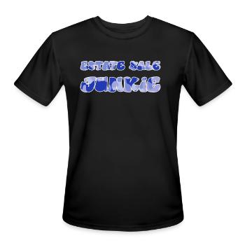 Estate Sale Junkie blue camo - Men's Moisture Wicking Performance T-Shirt - black - Front - Jackson (183cm)
