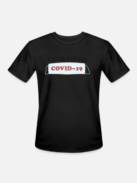 I SURVIVED COVID19 green - Men's Moisture Wicking Performance T-Shirt - black