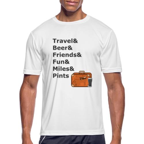 & Miles & Pints - Dark Lettering - Men's Moisture Wicking Performance T-Shirt
