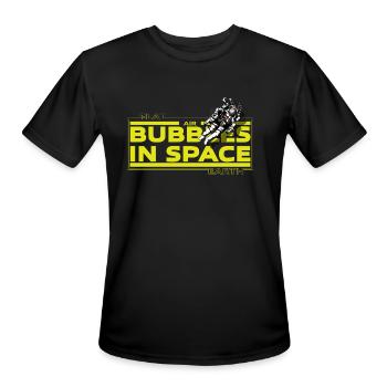 Astronaut in outer space flat earth space bubbles - Men's Moisture Wicking Performance T-Shirt - black - Front - Jackson (183cm)