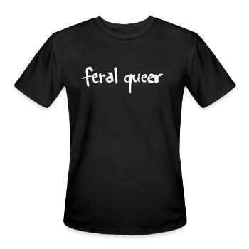 Feral Queer - Men's Moisture Wicking Performance T-Shirt - black - Front - Jackson (183cm)