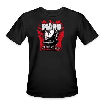 piano - Men's Moisture Wicking Performance T-Shirt - black - Front - Jackson (183cm)