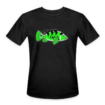 PEACOCK BASS - Men's Moisture Wicking Performance T-Shirt - black - Front - Jackson (183cm)