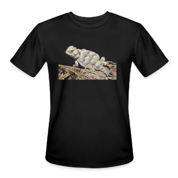 Horned Lizard - Men's Moisture Wicking Performance T-Shirt - black - Front - Jackson (183cm)