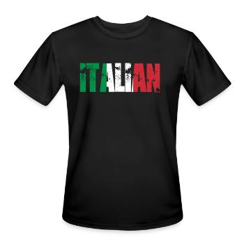 Italian - Men's Moisture Wicking Performance T-Shirt - black - Front - Jackson (183cm)