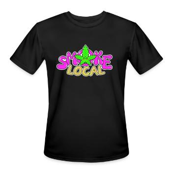 Smoke Local - Men's Moisture Wicking Performance T-Shirt - black - Front - Jackson (183cm)