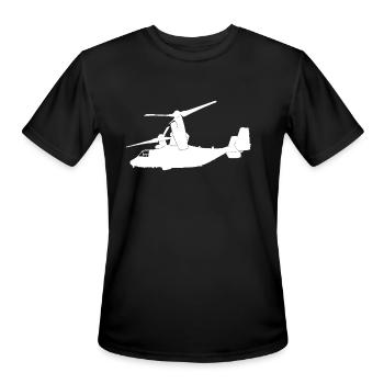 Sleek Rotorline Helicopter  - Men's Moisture Wicking Performance T-Shirt - black - Front - Jackson (183cm)