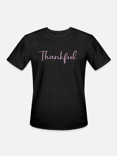 thankful - Men's Moisture Wicking Performance T-Shirt - black