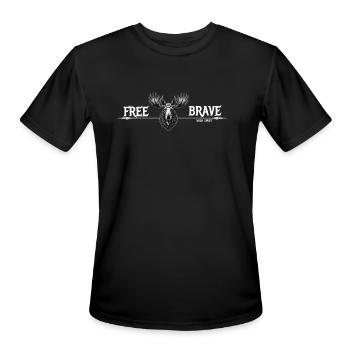Free & Brave - Wild Spirit - Moose - Men's Moisture Wicking Performance T-Shirt - black - Front - Jackson (183cm)