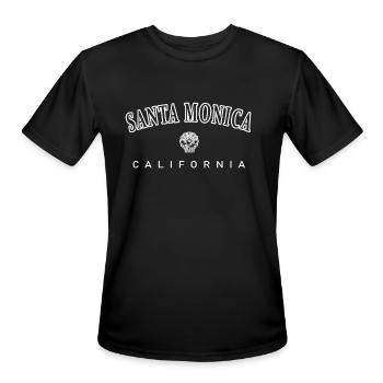 Santa Monica California Ferris Wheel Palm Trees - Men's Moisture Wicking Performance T-Shirt - black - Front - Jackson (183cm)