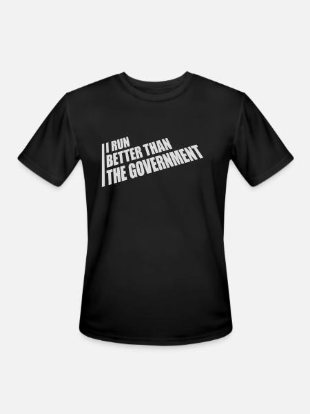 run better than government - Men's Moisture Wicking Performance T-Shirt - black