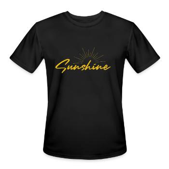 Radiant Sunshine Script on Elegant Black - Men's Moisture Wicking Performance T-Shirt - black - Front - Jackson (183cm)