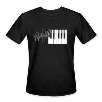 Piano Piano Heartbeat Line EKG Pianist Piano - Men's Moisture Wicking Performance T-Shirt - black - Front - Jackson (183cm)