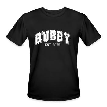 Wedding Hubby 2025 - Men's Moisture Wicking Performance T-Shirt - black - Front - Jackson (183cm)