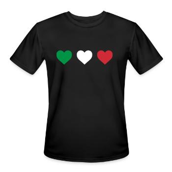 Italian Hearts - Men's Moisture Wicking Performance T-Shirt - black - Front - Jackson (183cm)