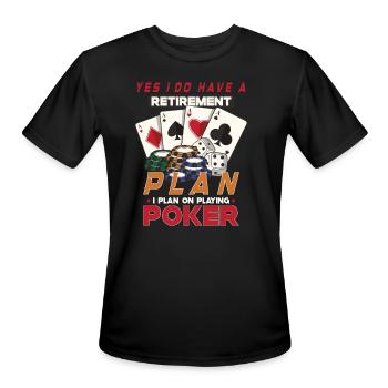 Poker Casino Poker Player Gambling Roulette Gift - Men's Moisture Wicking Performance T-Shirt - black - Front - Jackson (183cm)