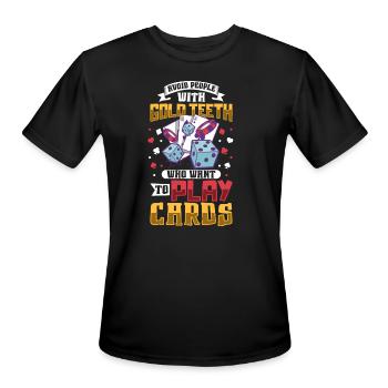 Poker Casino Poker Player Gambling Roulette Gift - Men's Moisture Wicking Performance T-Shirt - black - Front - Jackson (183cm)