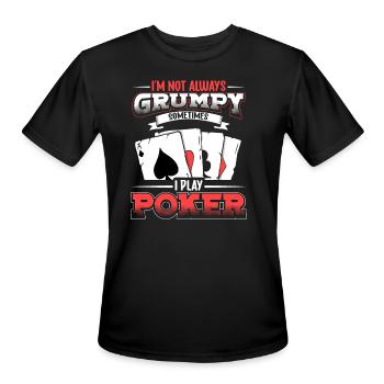 Poker Casino Poker Player Gambling Roulette - Men's Moisture Wicking Performance T-Shirt - black - Front - Jackson (183cm)