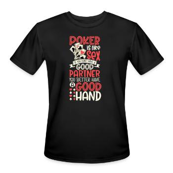 Poker Casino Poker Player Gambling Roulette - Men's Moisture Wicking Performance T-Shirt - black - Front - Jackson (183cm)