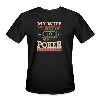 Poker Casino Poker Player Gambling Roulette Gift - Men's Moisture Wicking Performance T-Shirt - black - Front - Jackson (183cm)