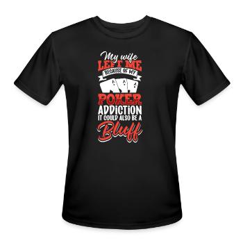 Poker Casino Poker Player Gambling Roulette Gift - Men's Moisture Wicking Performance T-Shirt - black - Front - Jackson (183cm)