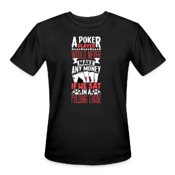 Poker Casino Poker Player Gambling Roulette Gift - Men's Moisture Wicking Performance T-Shirt - black - Front - Jackson (183cm)