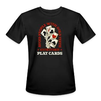 Poker Casino Poker Player Gambling Roulette Gift - Men's Moisture Wicking Performance T-Shirt - black - Front - Jackson (183cm)